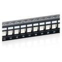 Equip patchpaneel 24x Cat6 19" FTP 1HE Keystone-paigaldus, must