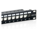 Equip patchpaneel 24x Cat6 19" FTP 1HE Keystone-paigaldus, must