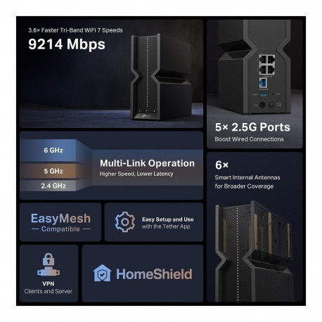 "TP-Link Archer BE550 Tri-Band Wi-Fi 7 Router"