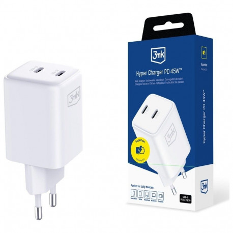 Laadija GaN 45W QC4+ PPS 2C PD, valge