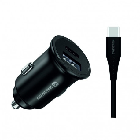 Swissten 35W Metal Car Charger Adapter with 25W Samsung SFC + 10W USB