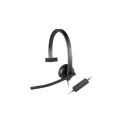 Headset - Logitech H570e UC Version Mono USB-A Headset With Noise-Canceling Technology Black