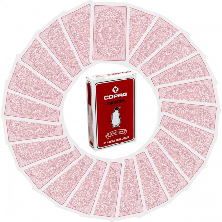 Playing Cards - Copag Pinguim Bridge Format 54 Cards 57.15 x 88.9 mm Red