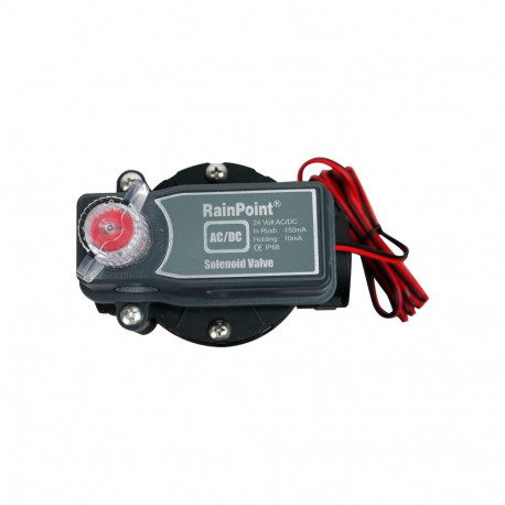 Irrigation Valve - RainPoint 1" AC/DC Electronic Valve, 24V, IP68, 0.2–10 Bar, Black