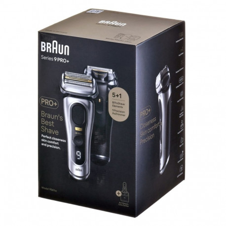 Electric Shaver - Braun Series 9 Pro+ 9565cc, 5 Blades, Wet/Dry Use, Silver/Black
