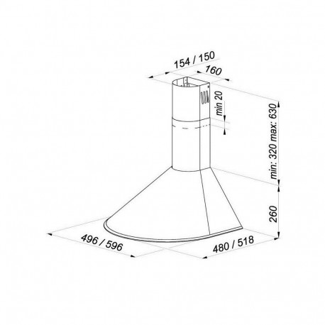 Kitchen Hood - MAAN Mix 3 310 m³/h, Satin Steel