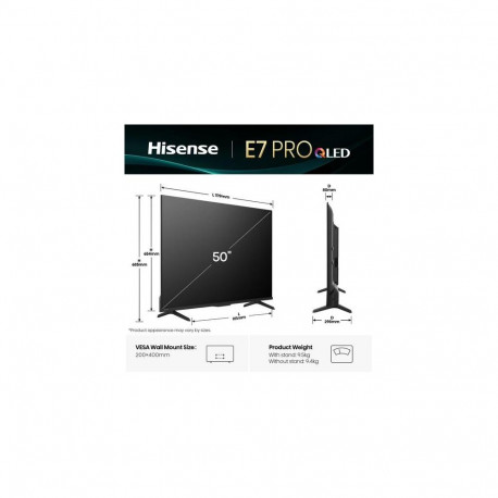 Hisense E7Q PRO 50E7Q PRO 127 cm (50") 4K Ultra HD Smart TV Wi-Fi Black