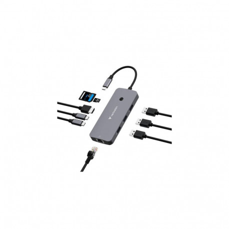 Verbatim CMH-09 USB Type-C 10000 Mbit/s Silver