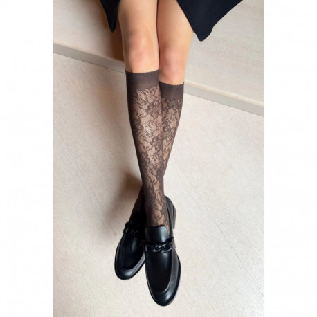 SOKISAHTEL BELLAROSA pruunid õhukesed pitsilised põlvikud 444