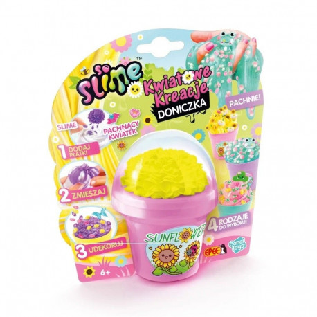 Zestaw kreatywny so slime kwiatowe kreacje - doniczka różowa