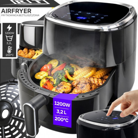 Frytkownica beztłuszczowa air fryer piekarnik 1200w 10 trybów airfryer - or1313