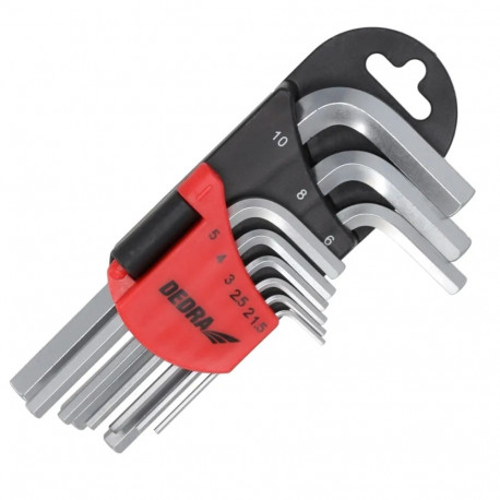 Klucze sześciokątne krótkie 1.5-10mm zestaw 9szt, crv