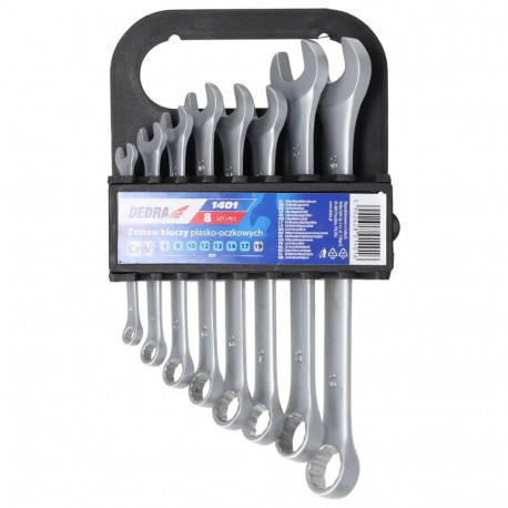 Leht-silmusvõtmete komplekt 8-osaline CrV 6, 8, 10, 12, 13, 14, 17, 19