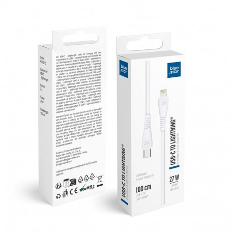Cable USB C to Lightning Blue Star 3A 27W 1 m PJ-DQ2-C white