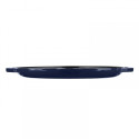 ENAMELED RIBBED CAST IRON FRYING PAN BLU