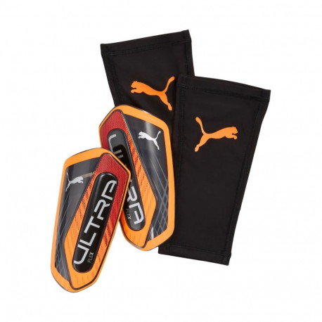 Ochraniacze piłkarskie Puma Ultra Flex Sleeve Heat Fire pomarańczowo-czarne 30987 05 M