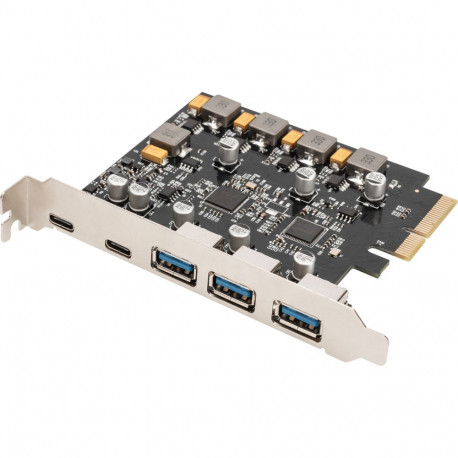 PCIe kaart 2x USB-C + 3x USB-A