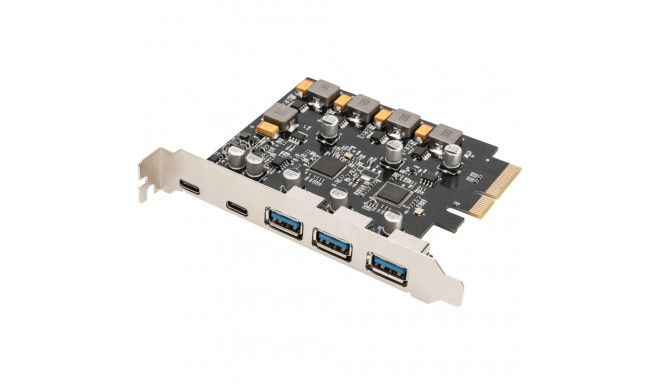 PCIe Karte 2x USB-C + 3x USB A