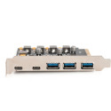 Digitus PCIe card 2x USB-C + 3x USB A