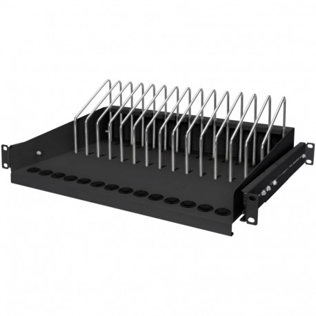 Digitus extendable shelf for tablets, notebooks (black, 1 height unit)