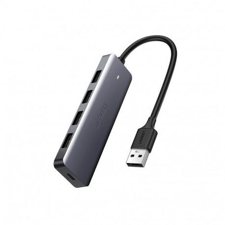 Ugreen USB HUB - 4x USB 3.2 Gen 1 with micro USB power port gray (CM219 50985)