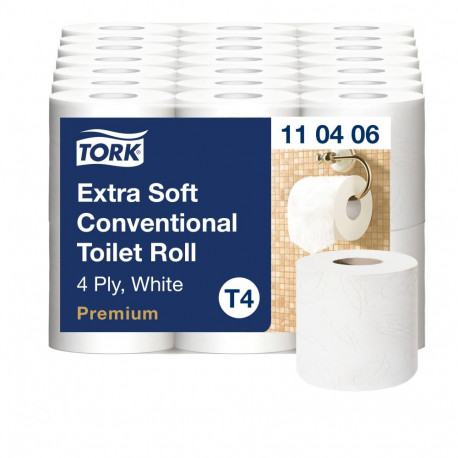 Tualettpaber Tork Premium Extra Soft Conventional T4, 4-kih, 9.7cm x 19.1m, valge 110406