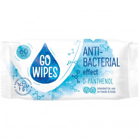 Niisked salvrätikud  GOWIPES Antibact D-Panthenol 60tk (3 tk)