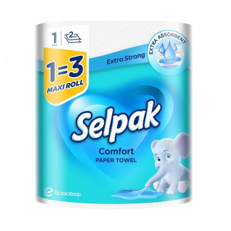 Rullpaberrätik SELPAK, 2-kihiline, 270 lehte, 36,1m, tselluloos (6 tk)