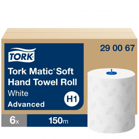 Rullpaberrätikud Tork  Advanced MATIC Soft H1, 150mx21cm, 2-kih, valge hall.leh-ga, 290067 (6 tk)