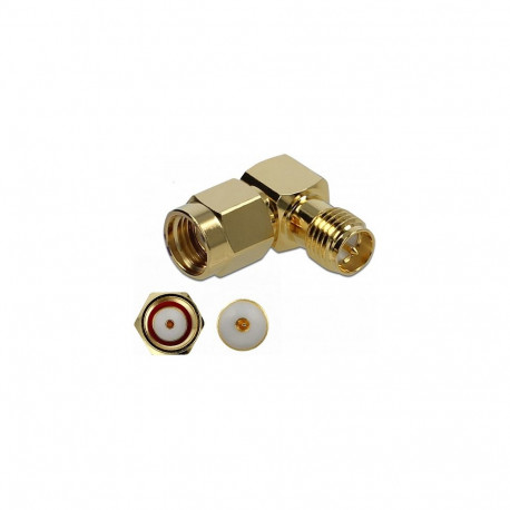 "Delock Adapter RP-SMA Stecker zu RP-SMA Buchse 90° 10 GHz"