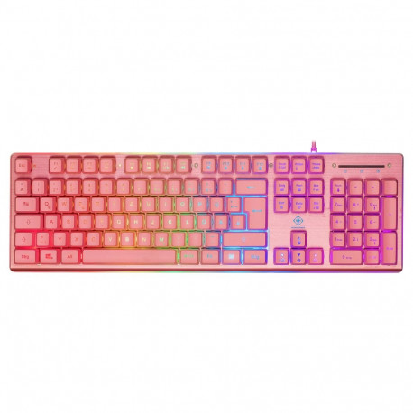 Deltaco mänguri klaviatuur USB RGB, roosa