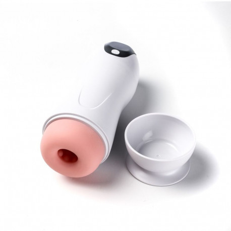 Vagiina-masturbaator vibreeriv USB-laetav Cyberskin, valge