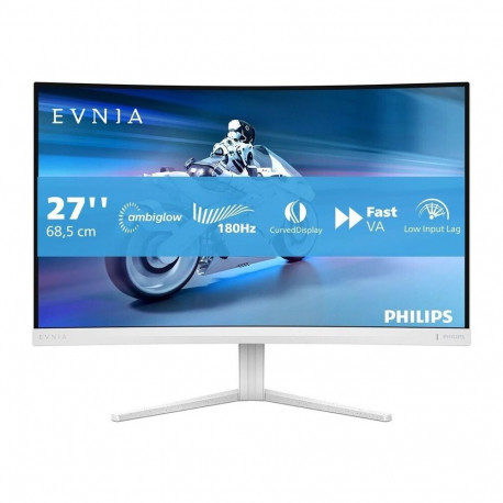Philips 27M2C5201L, gaming monitor - 27 - white, FullHD, VA, curved, Ambiglow, 180Hz panel