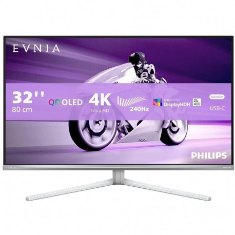 Philips Evnia 32M2N8900 QD-OLED, gaming monitor - 31.5 -  white, UltraHD/4K, Ambiglow, HDMI, DP, USB