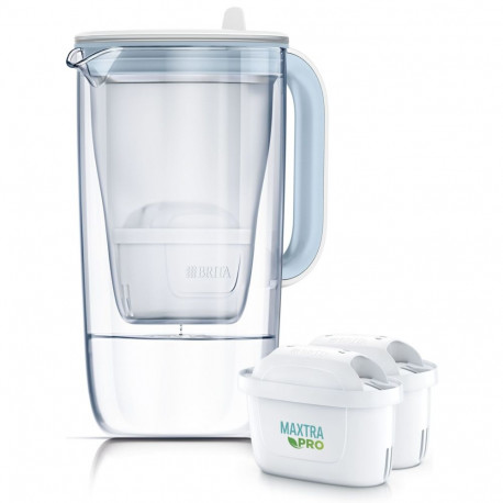 Brita Glass+ filter jug with 2 MaxtraPro PP cartridges (blue; 2.5 l)