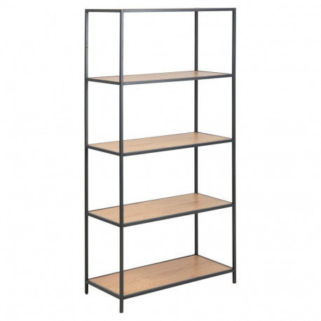 Riiul SEAFORD 77x35x150 cm, looduslik/must