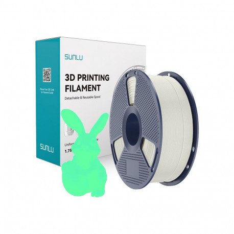 Sunlu PLA Glow-in-the-Dark Filament (White and Green)