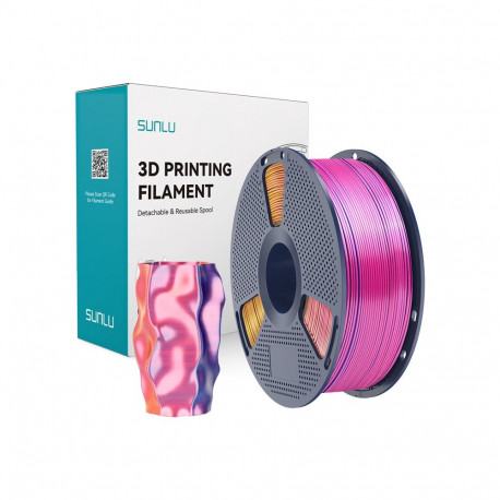Sunlu PLA+ Silk Tri-Color Filament (red, yellow, and blue)