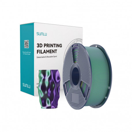 Sunlu PLA+ Silk Dual Color Filament (green and purple)
