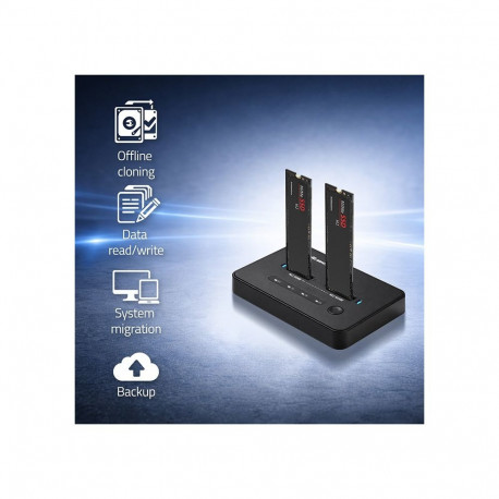 M.2 NVMe SSD dokkimisjaam PCIe USB C DUAL