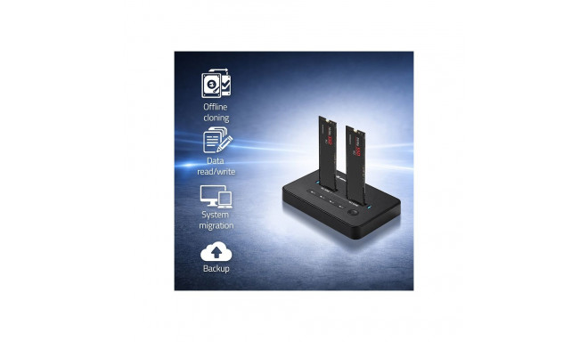 M.2 NVMe SSD docking station PCIe USB C DUAL