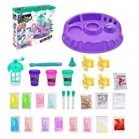 Kiddyz DIY SLIME FACTORY: LARGE SET WITH GLITTER AND FIGURINES FOR MAKING SLIME