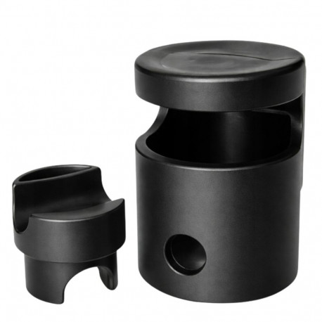 Batuudi seene-kujuline plastist otsakork 25mm rõngaga, must