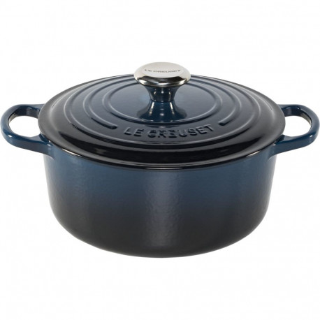 Le Creuset ümmargune pott Signature 24cm, tumesinine