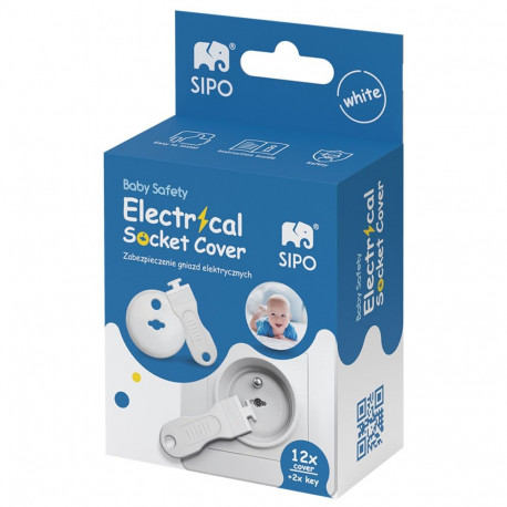 SIPO child safety electrical outlet cover set 12 pcs white SBS-C10