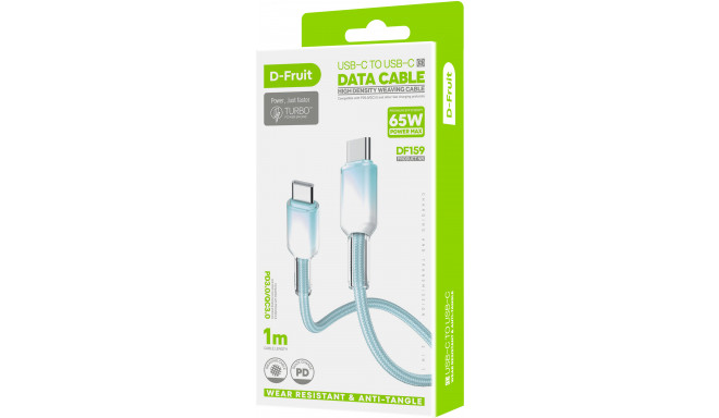 D-Fruit cable USB-C - USB-C DF159 1m, helesinine