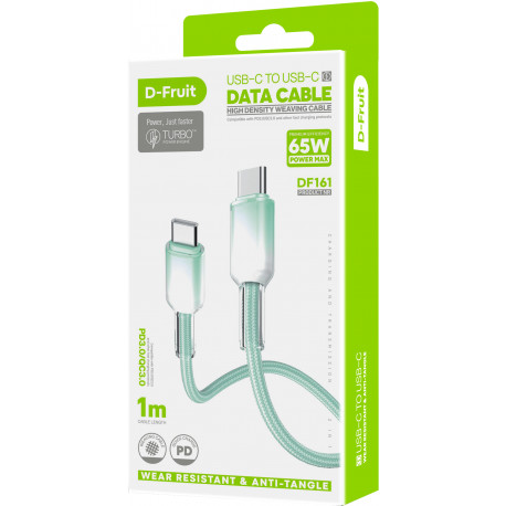 D-Fruit cable USB-C - USB-C DF161, light green