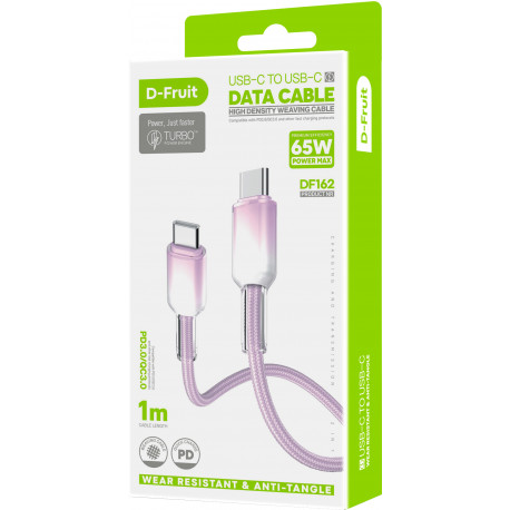 D-Fruit cable USB-C - USB-C DF162 1m, violet