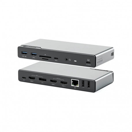 "Alogic 14-in-1 USB-C PD DV4 Quad Display Docking Station Space Gr"