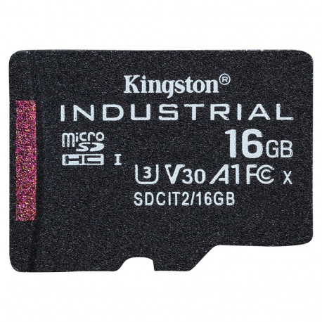 "CARD 16GB Kingston microHC Industrial C10 A1 pSLC Card Single Pack w/o Adapter"